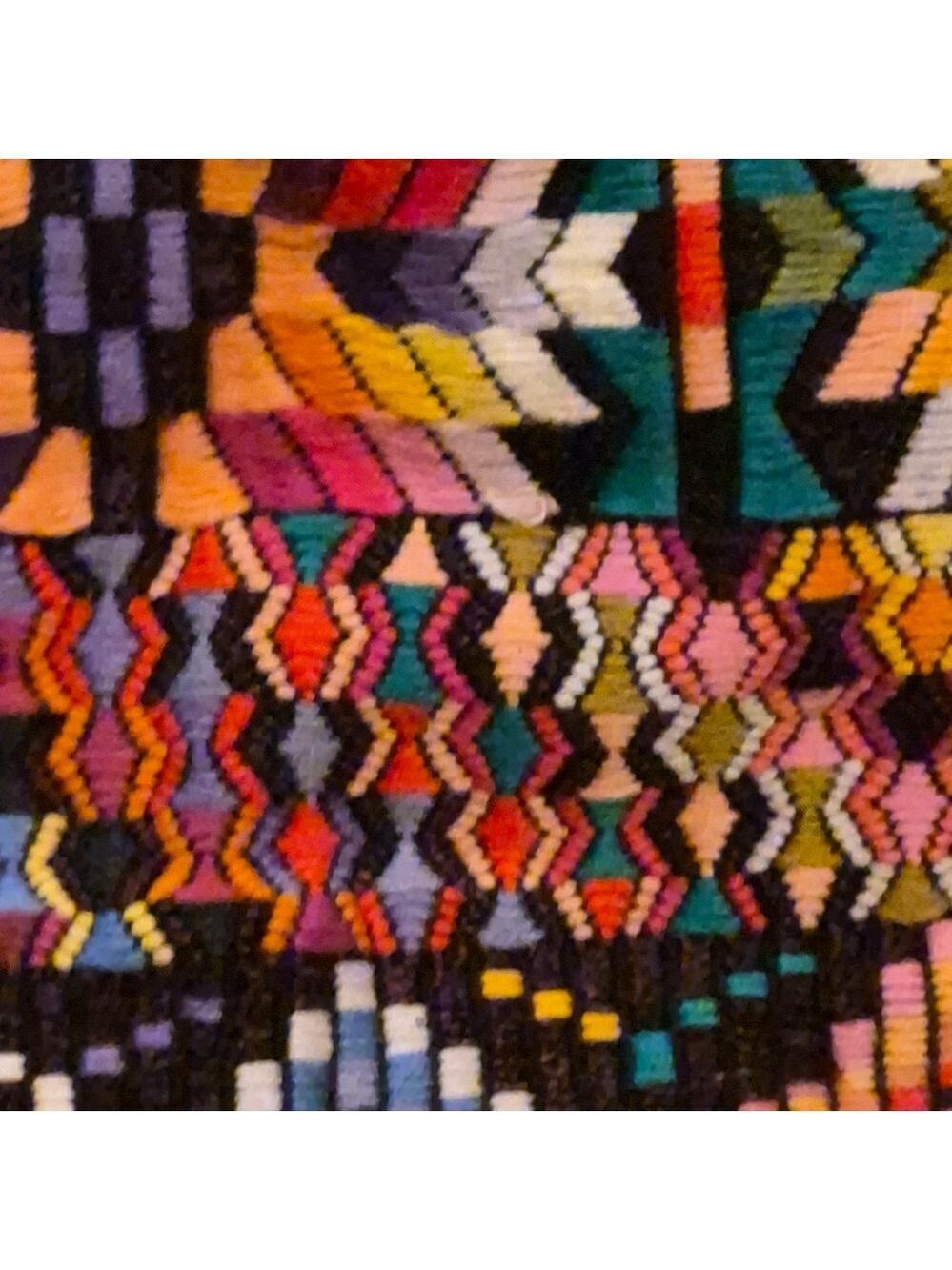 Colorful Patterned Black Leather Women's Bag - Picture 2 of 15